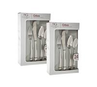 - Lot de 2 Ménagères Orba - 48 couverts - en Acier Inoxydable - Argent - Orba