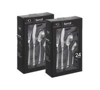 - Lot de 2 Ménagères Serrat en Acier Inoxydable - 48 Couverts - Argent - Serrat
