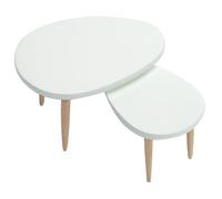 Lot de 2 Meubles de Maison poupée à l'échelle 1/12, Table Basse Triangulaire, Meubles Miniatures avec Bord Lisse, Bois réaliste, Accessoires à l'échelle 1/12 pour décoration Maison poupée