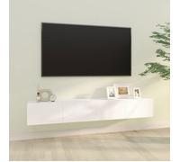Lot de 2 meubles TV muraux-Banc TV suspendus 2 pcs blanc 100x30x30 cm bois d'ingénierie 510934