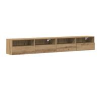 Lot de 2 Meubles TV muraux Modernes Design Minimaliste 100 x 30 x 30 cm en Bois d'ingénierie chêne Artisanal 02_0051830