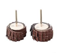 Lot de 2 meules de papier abrasif à tige de 3 mm, parfaites pour une utilisation d'outils rotatifs, adaptées pour le polissage du bois, du plastique et du métal (grain 180)