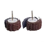 Lot de 2 meules de papier abrasif à tige de 3 mm, pour applications d'outils rotatifs dans le bois, le métal et le polissage non métallique (grain 120)