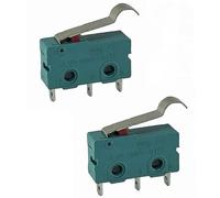 Lot de 2 micro-boutons 3 broches 250 V 5 A 2 positions ON/ON Interrupteur de fin de course avec bras de levier semi-circulaire Interrupteur à bascule tactile pour mécanique, appareils électroniques,