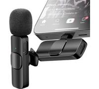 Lot de 2 Micro Cravate Sans Fil USB-C Lightning avec Réduction Bruit Portée 20m Avizar Noir Noir G