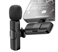 Lot de 2 Micro Cravate Sans Fil USB-C Lightning avec Réduction Bruit Portée 20m Noir