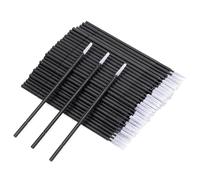 Lot de 2 micro-pinceaux, micro-applicateurs noirs, jetables, longs cotons-tiges jetables, kits d'outils de beauté, cotons-tiges de nettoyage de tatouage de cils, adaptés pour extensions de cils, faits