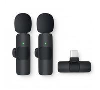 Lot de 2 microphones cravate sans fil pour iPhone/Android, avec étui de charge USB-C, micro cravate à clipser pour vlogging, YouTube, TikTok, interview, streaming en direct, enregistrement