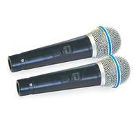 Lot de 2 Microphones de karaoké dynamique Mr Entertainer avec fil 600 Ohm