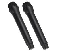 Lot de 2 microphones de simulation de 23,5 cm 60 g pour la pratique de la parole, faux microphone ABS noir avec housse en maille de fer, modèle StagePerformance pour fête d'anniversaire