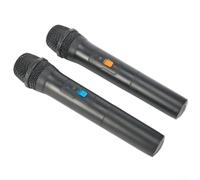 Lot de 2 microphones professionnels sans fil VHF à double canal pour chant, discours, réunion, jeu USB