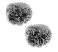 Lot de 2 micros en fourrure - Protection contre le vent - 10 cm - Lavalier - Mini filtre à vent - Pour intérieur et extérieur