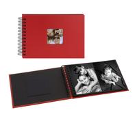 (LOT DE 2) Mini album WALTHER DESIGN traditionnel FUN - 20 pages noires - 40 photos - Couverture Rouge 23x17cm + fenêtre