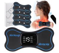 Lot de 2 mini appareils de massage pour la nuque, le corps et la nuque, appareil de massage électrique des épaules, soulagement de la douleur pour bras, cou, dos, taille, jambes, 6 tampons