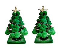 Lot de 2 Mini Arbre de Noël Magique en Pleine Croissance, kit de décoration en Cristal, Cadeau de Noël pour garçons et Filles, Kits scientifiques et Guide d'apprentissage