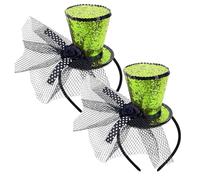 Lot de 2 mini bandeaux pour la Saint-Patrick - Vert pailleté avec boucle argentée - Accessoires de costume de leprechaun - Cadeau irlandais - Chapeau de leprechaun pour femme (B)