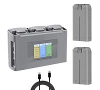 Lot de 2 mini batteries 4K/2 avec station de charge, 2400 mAh, batterie intelligente pour drone DJI Mini 2 SE/4K, affichage LCD, station de charge bidirectionnelle