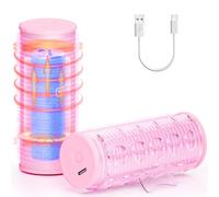 Lot de 2 mini bigoudis électriques rechargeables USB pour frange chauffante, outil de coiffure, bigoudi chauffant sans fil avec arrêt automatique, frange Hot Roller DIY Coiffures