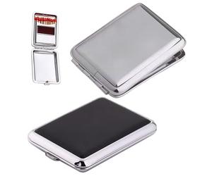 Lot de 2 mini boîtes d'allumettes étanches et portables en acier inoxydable avec plaque de friction pour le rangement des allumettes, porte- avec percuteur, boîte d