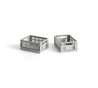 Lot de 2 mini boîtes de rangement Colour Crate , Gris clair