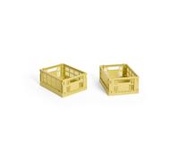 Lot de 2 mini boîtes de rangement Colour Crate, jaune poudré