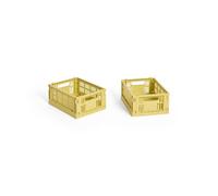 Lot de 2 Mini Boîtes de Rangement HAY Colour Crate, Jaune Poudré