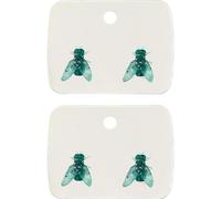 Lot de 2 mini boucles d'oreilles réalistes en forme de mouche personnalisées, boucles d'oreilles en forme d'animal farce, bijoux amusants pour Halloween, fête costumée, taille unique, Résine, Pas de