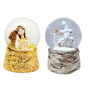 Lot de 2 mini boules à neige nostalgiques - Ange et cerf de Noël - Diamètre : 45 mm - 2-98 x 181 cm