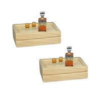 Lot de 2 mini bouteilles de vin à whisky, accessoires miniatures à l'échelle 1:12, mini whisky, décoration pratique et agréable, accessoires de décoration pour maison de poupée (sans plateau)