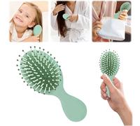 Lot de 2 mini brosses à cheveux démêlantes pour cheveux secs et humides, petite taille pour filles, garçons, enfants, femmes, hommes, pour tous les types de cheveux (O)