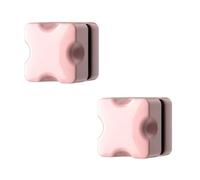 Lot de 2 mini brosses de nettoyage magnétiques double face pour aquarium en verre de 5 à 12 mm 30 x 30 mm (rose)