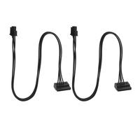 Lot de 2 Mini câbles d'alimentation 4 Broches vers SATA - Mini 4 Broches vers 15 Broches SATA Femelle - Accessoires pour Cartes mères, disques durs, lecteurs CD