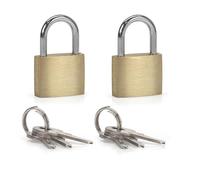 Waytex Mini cadenas à clé pour bagages – Acier et laiton, sécurité renforcée, doré – Lot de 2