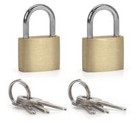 Waytex Mini cadenas à clé pour bagages – Acier et laiton, sécurité renforcée, doré – Lot de 2
