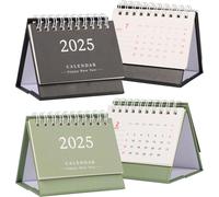 Lot De 2 Mini Calendriers De Bureau 2024-2025 - 8,4 X 7,5 Cm - 15 Mois - Octobre 2024 À Décembre 2025 - Calendrier De Bureau À Rabat - Pour La Maison, L'école Et Le Bureau (Noir + Vert)
