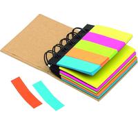 Lot De 2 Mini Carnets Pense-Bête À Spirale En Matériaux Recyclables Avec Notes Adhésives En 5 Couleurs