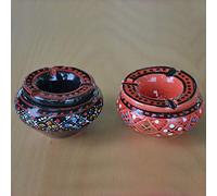 Lot de 2 mini cendriers Marrakech Noir et Rouge