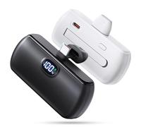 Lot de 2 mini chargeurs portables USB C, 5 000 mAh, chargeur de batterie portable pour téléphone portable, 22,5 W max charge rapide pour iPhone 17/16/15/Android, etc., essentiel de voyage, écran LCD