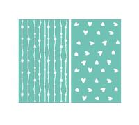 Lot de 2 mini chemises à embosser True Love Craftelier - Reliefs de cœurs et d'étoiles pour scrapbooking et travaux manuels - Compatible avec Sizzix Big Shot, Minty Cut, Mini Evolution | 7,64 x 12,62