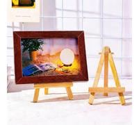 Lot de 2 mini chevalets de présentation pour artistes de peinture, mini chevalets pour photos, loisirs créatifs, chevalet naturel pour petites toiles (petit, 12 x 7 cm)