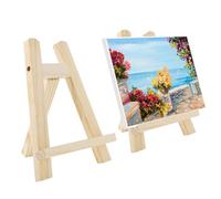 Lot de 2 Mini Chevalets en Bois (15 x 20 cm) - Petit Chevalet pour Table - Exposition de Peinture, Dessin, Cadre Photo