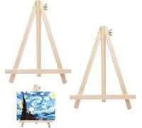Lot de 2 mini chevalets en bois - 18 x 24 cm - Petit chevalet de table - Décoration pour cartes de visite, albums photo, travaux manuels