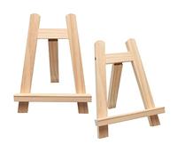 Lot de 2 Mini Chevalets en Bois de Table, Petit Chevalet de Table, Mini Chevalet Peinture pour la Peinture, le Dessin, Affichage de Photos (20x28cm)