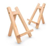 Lot de 2 mini chevalets en bois,Petit chevalet pliable,Triangle,Pour photos, mariage, décoration de fête (couleur du bois, 28 * 20)