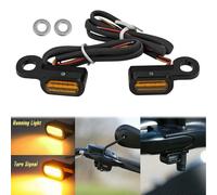Lot de 2 mini-clignotants LED pour moto, feu ambre 12 V, marquage E, pour Harley Softail Breakout 16-17