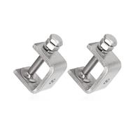 Lot de 2 mini colliers de serrage en C en acier inoxydable de 2,5 cm pour le montage, pinces en U en métal robustes pour le travail du métal, petite pince de bureau avec large ouverture stable et