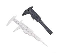 Lot de 2 mini compas à coulisse en plastique pour outils de mesure Noir et blanc 80 mm
