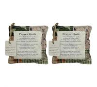 Lot de 2 mini courtepointes de prière avec croix à l'intérieur, patchwork inspirant, courtepointe de prière faite à la main, poème de prière, courtepointe de prière de poche