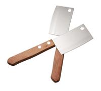 Lot de 2 Mini Couteau Cuisine, en Acier Inoxydable pour Fromage et Pain | Bois Argenté, Compact et Résistant, Coupe-maison Pratique, Couteaux à Beurre pour Usage Quotidien