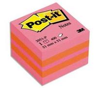 Lot de 2 mini-cubes PLAISIR 400 feuilles Rose Néon G
